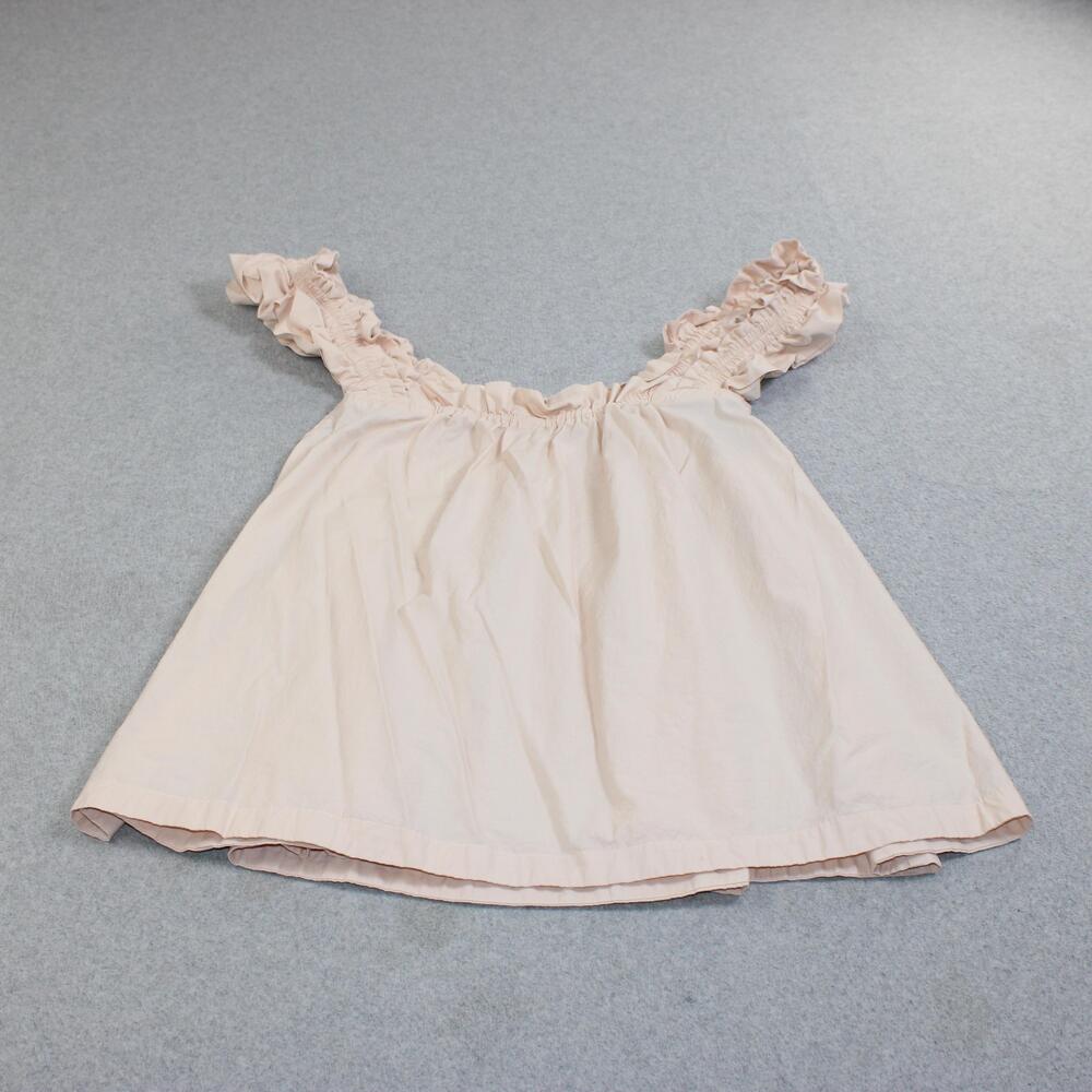 Piyama Pajama Top Women XL Pink Cotton Ruffle Strap Cami Sleepwear Lightweight